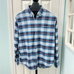American Eagle Men’s Size XL Super Soft Plaid Blue Long Sleeve Classic Shirt